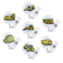 Dog Tag Id Card Excavator 12 Cartoon Badge Reel Retractable Nurse Cute Holder With Alligator Clip And Cord Clips Funny Decorative For Otkgo