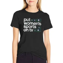 Women's Polos Put Sports On Tv T-Shirt Kawaii Clothes Anime Funny T Shirts For Women