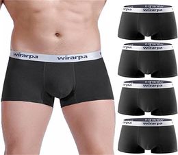 Mens Underpants Trunks Underwear Cotton Boxer Briefs Short Leg Comfortable 4 Pack4592577