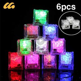 LED Toys 6 pieces of luminous LED ice cubes fun quick flashing water toys luminous parties bars wine glass decorations childrens showers s2452