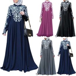 Maternity Dresses Kaftan womens long sleeved ruffled floral maxi Arab Islamic African Pakistani Malay long skirt d240520