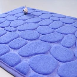 Carpets Coral Velvet Floor Mat Embossed Stone Household Memory Cotton Bathroom Thickened Absorbent Door Rug