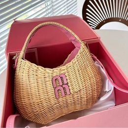 Luxury Designer Fashion Beach Bags Womens Shoulder Bag Personality Straw Women Totes Handbags Rattan Shopping Bags crossbody bags crochet plaited bow tie basket