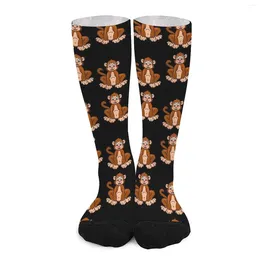 Women Socks Funny Monkey Stockings Female Animal Print Warm Soft Skateboard Anti-Slip Pattern Gift