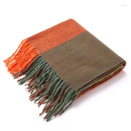 Scarves AEBMNHD Fashion Mens Warm Neck Womens Large Wide Patchwork Tassel Scarf Long Polyester Poncho Stole Shawl Wraps