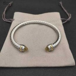 Opening designer bracelet for men luxury bangles twisted pearl head women fashion cuff twist bracelets jewelry retro silver plated wedding gifts 42