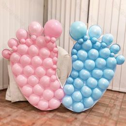 Party Decoration Baby Feet Mosaic Balloon Frame For Shower Foot Print Balloons Filling Box Birthday Gender Reveal Decor