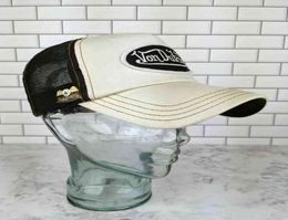 White LEATHER w/ Black Mh LIMITED EDITION Hat Vintage Trucker Cap2352316