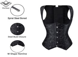 Women Brocade Waist Cincher Underbust Corset Vest Gothic Slimming Corsets Steel Boned Steampunk Clothing Plus Size S6XL2322667