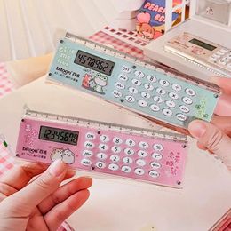 Koreansk personlighet Creative Cute DualPurpose Folding Band Computer Ruler 15cm Small Business Supplies Mini Calculator 240430