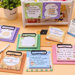Bview Art 4 Pcs Cartoon Board Clip Note Book Students Girls Heart Memo Sticky Notes Study Office Non-adhesive Message Paper