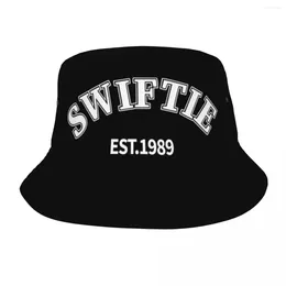 Berets S-Swiftie Bucket Hat For Women EST 1989 Fisherman Hats Funny Travel Hiking Caps Portable Hip Hop Custom DIY Visor