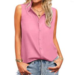 Women's Blouses Sleeveless Button Down Shirts Casual Work Solid Loose V Neck Tank Tops Womens Swim
