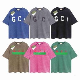 Mens Designer T-Shirt Summer GU Shirts Brand Vintage Retro Washed Tees Mens Womens Short Sleeve Hip Hop Streetwear Tops Shorts Clothing Clothes G-7 IAF7