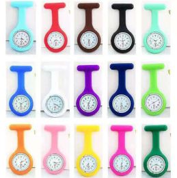 watch Medical Silicone Clip Pocket Fashion Brooch Fob Tunic Cover Doctor Silicon Quartz Nursing Lapel Watch with Second Hand Watches NEW LL