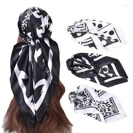 Scarves Autumn And Winter Foreign Trade Black White Simplified Printing Light 90 Coloured Ding Luxury Large Square