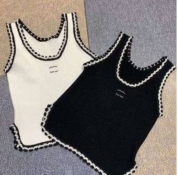 Anagram-embroidered Women Tanks Camis cotton-blend tank tops Two C letters Designer Skirts Yoga Suit polo Dress bra Vest Ladies solid Vintage T Shirt 9911ess
