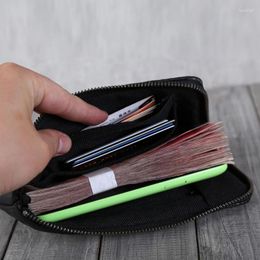 Wallets Zipper Long Wallet Sheepskin Leather Casual Storage Purses High Quality Cell Phone Bag Simple Clutch