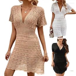 Women's Swimwear M5TC Crochet Beach Dress Coverup Swimsuit Swim Wear For Summing Pool Parties