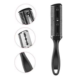 2024 1pc Hair Cutting Comb Hair Brushes with Razor Blades Hair Trimmer Cutting Thinning Tool Professional Styling Barber Cutterfor Professional Hair Trimmer