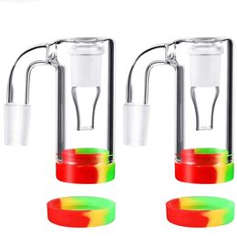 14mm male Glass Ashcatcher Hookah Bong with Colourful Silicone Container Reclaimer Thick Pyrex Ash catcher Water Smoking Pipes