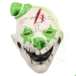 Party Masks Halloween Clown Mask Cosplay Dress Up Props Performance Latex Hair Emsion Face 230824 Drop Delivery Home Garden Festive S Dhql7