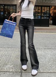 Women's Jeans Stretch Gradient Color Flare For Women Chic Streetwear Slim Boot Cut Lady Skinny High Waist Denim Pants