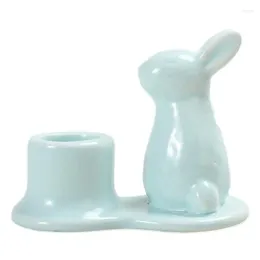 Candle Holders Cute Ceramic Tea Light Candlestick Modern Table Decor Statues Home Easter Centrepiece For