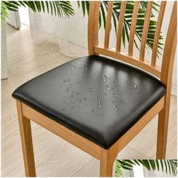 Chair Covers Waterproof Er Pu Leather Seat Breathable Dining Room Cushion Ers Kitchen Protection Drop Delivery Home Garden Textiles Sa Dhycb