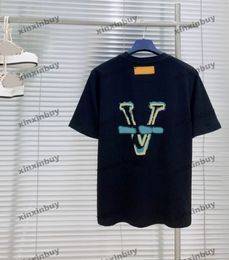 xinxinbuy Men designer Tee t shirt 2024 Italy Flame letter printing short sleeve cotton women black white green M-3XL