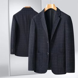 Spring and Summer Fashion Upscale Double Buckle Urban Men Long Sleeve Single Suit Leisure Business Office 240507