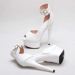 Pu s 15cm/6inches Laijianjinxia Obers Sandalen Mode sexy exotische High Heel -Plattform Party Frauen modern