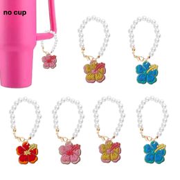 Hair Accessories Fluorescent Pentapetal Flower Pearl Chain With Charm Shaped For Tumbler Cup Personalised Handle Charms Drop Delivery Otq0F