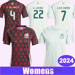 2024 Mexico Womens Soccer Jerseys ARAUJO G.OCHOA RODRIGUEZ L. ROMO E.SANCHEZ GIMENEZ S. CORDOVA MONTES J. VASQUEZ Home Red Away Greeb Football Shirts