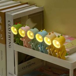 Lamps Shades LED Night Lights Battery Magnetic Folding Nights Lamp Bedroom Bedside Table Ornaments Childrens Toys Mini Dinosaur Night Light Y24052062XP