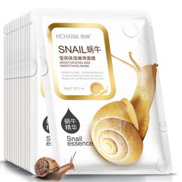10pcs Snail Moisturizing Face Mask Replenishment Oil Control Anti Acne Tender Sheet Masks Facial Mask Skin Care Korean Cosmetics 240515