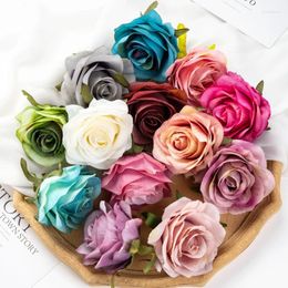 Decorative Flowers Artificial Roses Wedding Bouquets Home Decoration Garland Headdress Bridal Diy Gifts Box Christmas Garlands High Quality