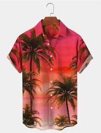 Men's Casual Shirts Shirt Summer Hawaiian Graphic Prints Palm Tree Turndown Outdoor Street Short Sleeves Button-Down Print Clothing