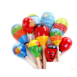 Baby Toy Colorf 11Cm Sand Hammer Rattle Infant Mini Wooden Maracas Classic Leaning Education Toys Shaker Early Educational Drop Deli Dh758