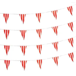 Party Decoration 10/30M Carnival Theme Flag Decorations White Striped Pennant Triangle Bunting For Circus Birthday