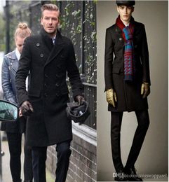 MENS Double Breasted Long Length Parka British Gentleman Clothes Classic Coats Man Slim Fits 2217653