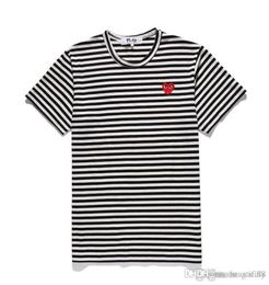 CDG tee commes mens designer t shirts With Heart sport tee Shirts des garcons White Pablo stripe Shirts For Summer vetements7096135