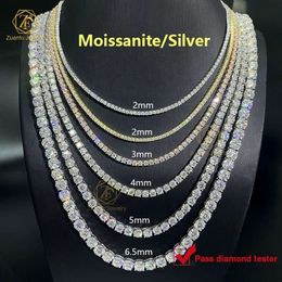 Cheapest Price Hip Hop Sterling Sier 2Mm 3Mm 4Mm 5Mm 6.5Mm VVS Diamond Necklace Moissanite Tennis Chain