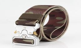 Adjustable Men Tactical Belt Heavy Duty Military Belt Nylon Waist Belt with Metal Buckle Training Hunting Accessories 38cm width2932355