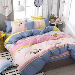 Bedding Sets 4pcs/set Girl's Pink World Cartoon Style Printing Comfortable Set Bed Linings Duvet Cover Sheet Pillowcases 51