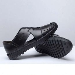 breathables Antiskid Men Hole Summer Hollow Sandals Breathable Split Sandal Leather Trend Ankle Wrap Mens Casual Loafer Shoe Wholesale Sh f5e s