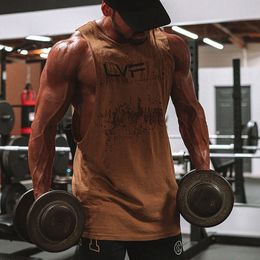 Mens Summer Gym Dry Quickly Tank Top Man Bodybuilding Clothing Sleeveless Shirt Casual Vest Muscle Workout Singlets Undershirt 240520