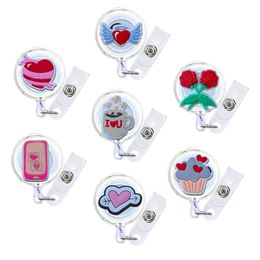 Other Event Party Supplies Pink Valentines Day Cartoon Badge Reel Retractable Nurse Id Card Decorative With Alligator Clip For Office Oteiz