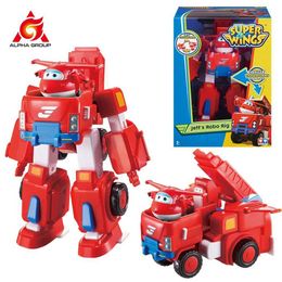 Transformation toys Robots Super Wings 7 Set Transform Vehicle With 2 Deformation Action Figure Robot Transforming Aeroplane Toy Kid Birthday Gift d240517