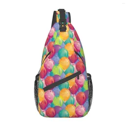 Backpack Party Balloon Shoulder Bags Colourful Balloons Print Funny Chest Bag Men Trip Workout Sling University Small
